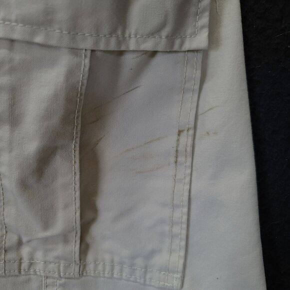 Savane Mens Shorts Beige Size 42 Cotton Blend Button Zip Closure Pockets - Picture 10 of 12